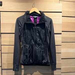 Title Nine Black Utility Jacket with Magenta Lining